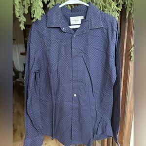 Goodfellow & Co Dark Blue Shirt with White Dots